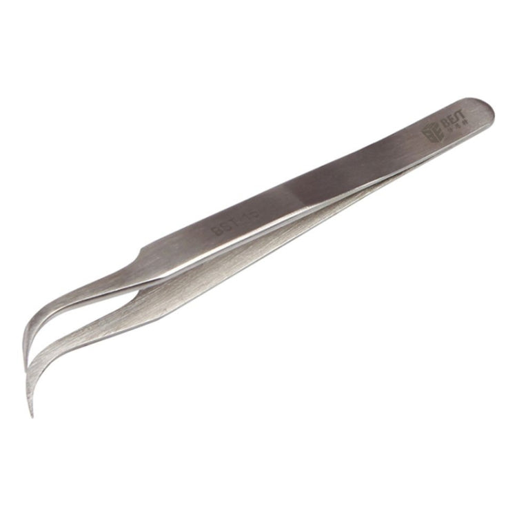 BEST BST-15L Brushed stainless steel tweezers - Tweezers by BEST | Online Shopping South Africa | PMC TechLife | Buy Now Pay Later Mobicred