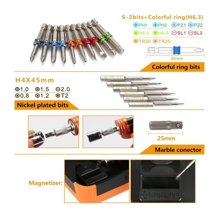 JAKEMY JM-6123 31 in 1 Color Ring Professional Screwdriver Repair Tool Set - free shipping - PMC TechLife - Order now!