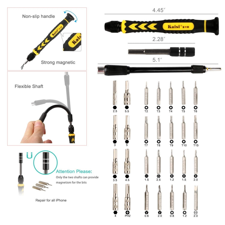 Kaisi 3801 38 in 1 Multifunctional Computer Phone Repair Tool Set - free shipping - PMC TechLife - Order now!
