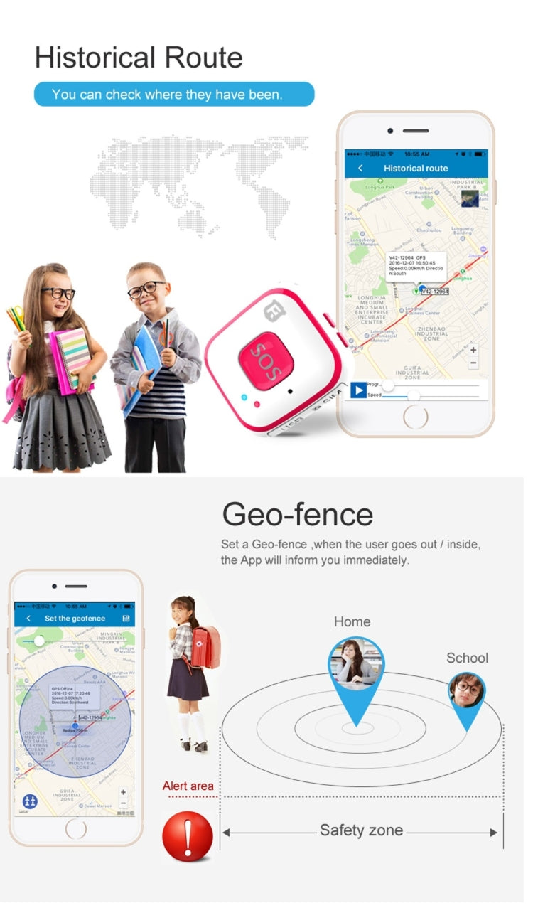 REACHFAR V28 Necklace Style GSM Mini LBS WiFi AGPS Tracker SOS Communicator(Blue) - free shipping - PMC TechLife - Order now!