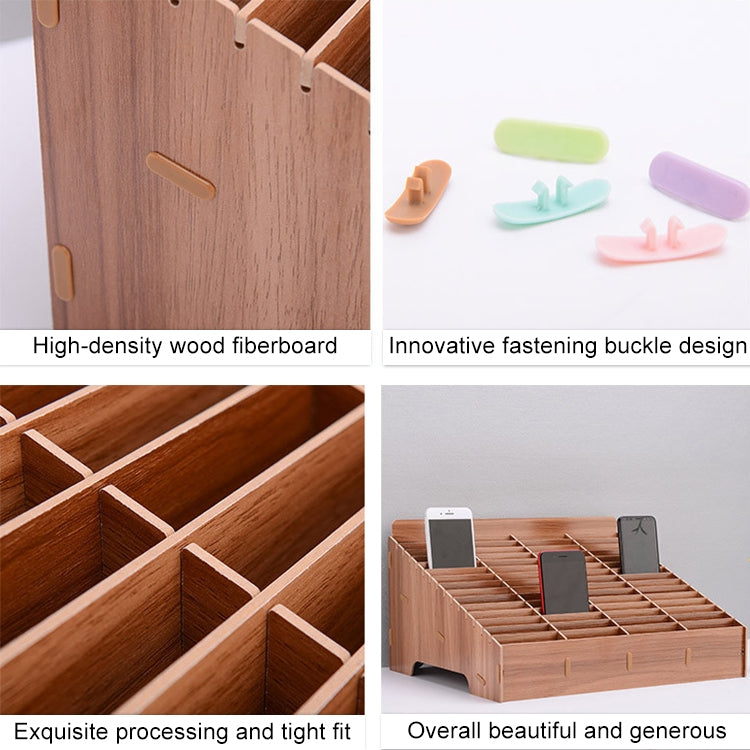 Wooden Multi-cell Mobile Phone Film Stand Desktop Display Rack, 30 Grids, Size: 31.5x23.5x18.5cm (Green) - free shipping - PMC TechLife - Order now!