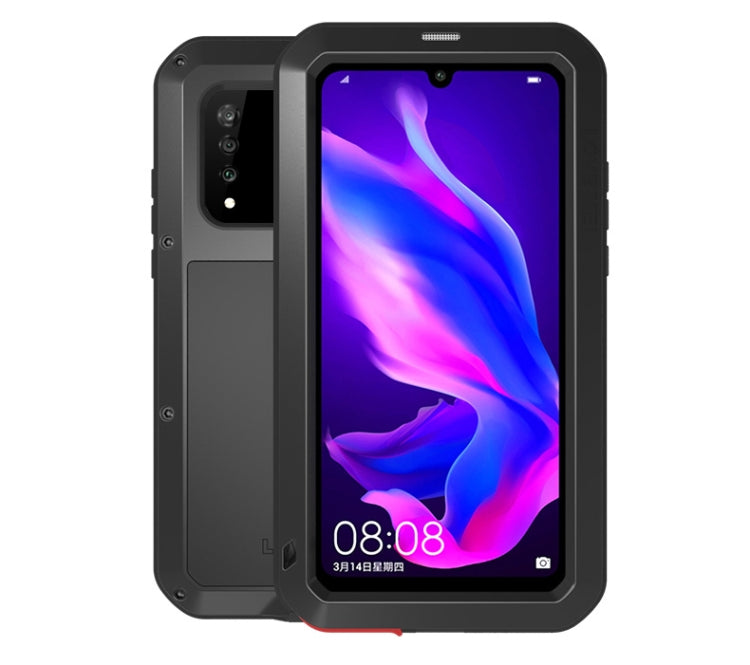 LOVE MEI Powerful Dustproof Shockproof Splashproof Metal + Silicone Combination Case for Huawei P30 Lite (Black) - free shipping - PMC TechLife - Order now!