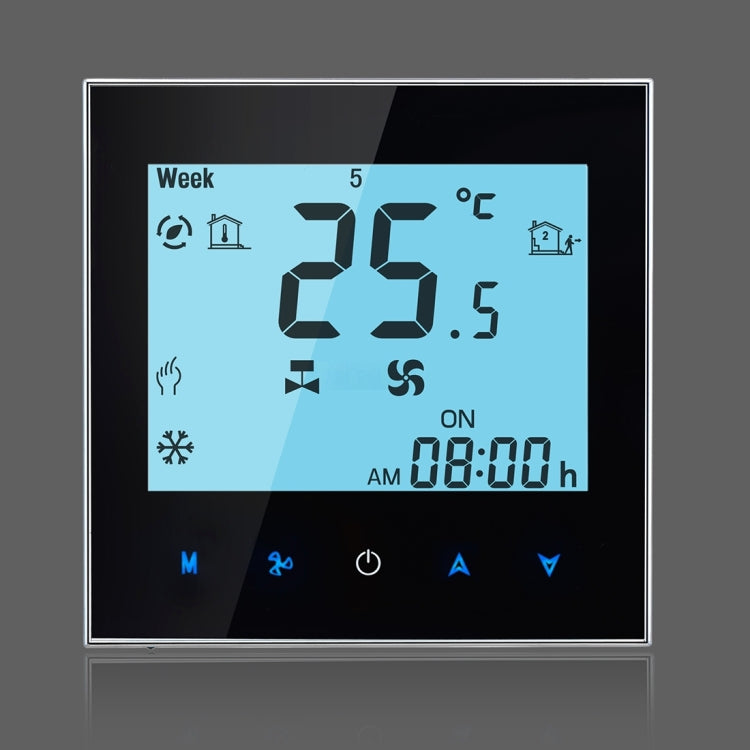 LCD Display Air Conditioning 2-Pipe Programmable Room Thermostat for Fan Coil Unit, Supports Wifi(Black) - Thermostat & Thermometer by PMC TechLife | Online Shopping South Africa | PMC TechLife