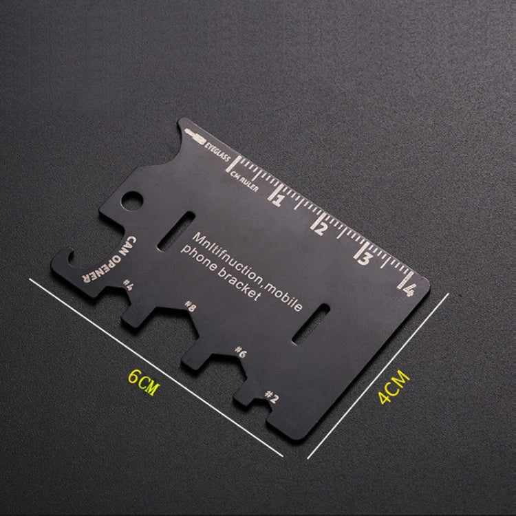 Multi-function Folding Stainless Steel Tool Card Bottle Opener Phone Holder - Desktop Holder by PMC TechLife | Online Shopping South Africa | PMC TechLife