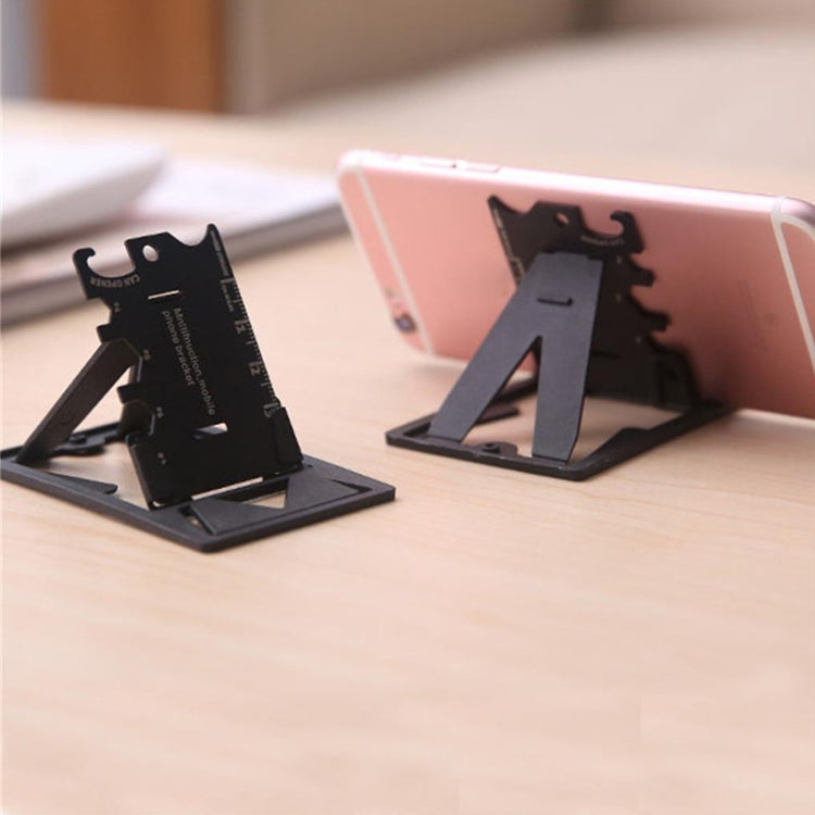 Multi-function Folding Stainless Steel Tool Card Bottle Opener Phone Holder - Desktop Holder by PMC TechLife | Online Shopping South Africa | PMC TechLife