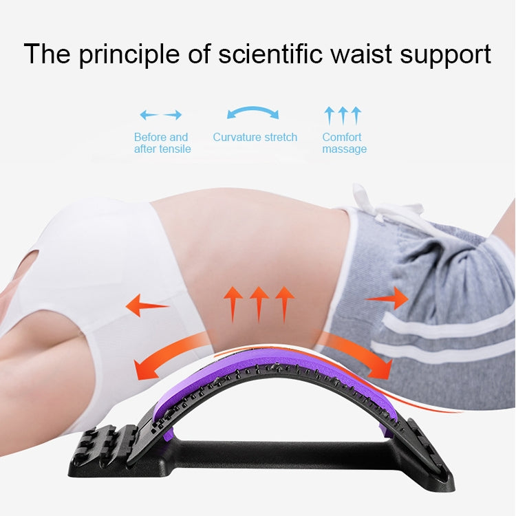 Lumbar Traction Stretching Device Posture Corrector Waist Support Spine Pain Relief Back Massage Stretcher(Black+green) - free shipping - PMC TechLife - Order now!