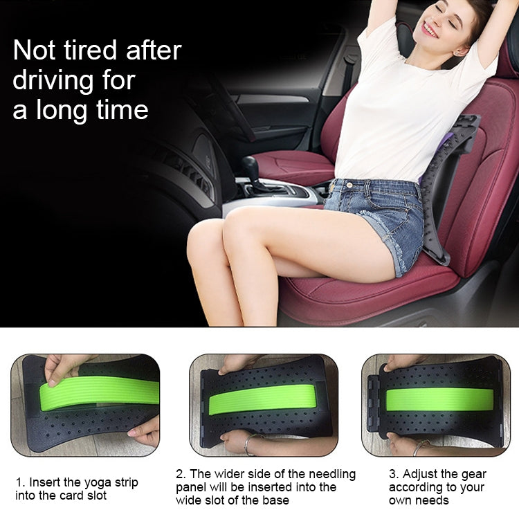 Lumbar Traction Stretching Device Posture Corrector Waist Support Spine Pain Relief Back Massage Stretcher(White + Green) - free shipping - PMC TechLife - Order now!