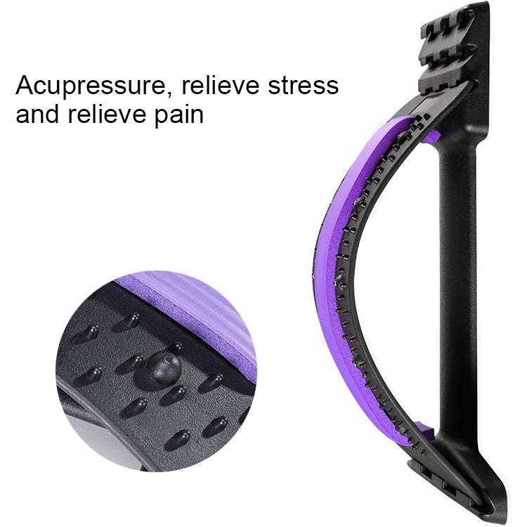 Lumbar Traction Stretching Device Posture Corrector Waist Support Spine Pain Relief Back Massage Stretcher(White + Purple) - free shipping - PMC TechLife - Order now!