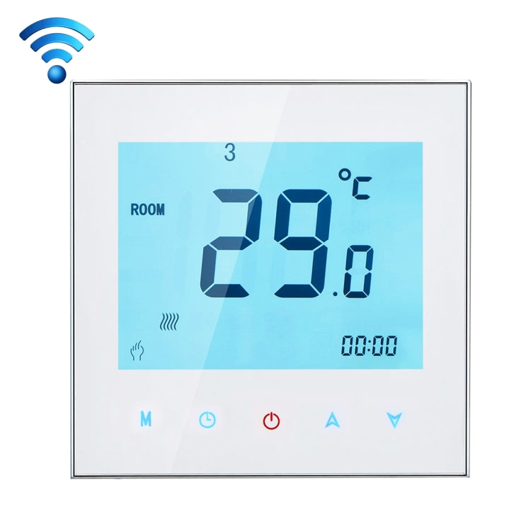BHT-1000-GA-WIFI 3A Load Water Heating Type Touch LCD Digital WiFi Heating Room Thermostat, Display Clock / Temperature / Periods / Time / Week / Heat etc.(White) - Indoor Thermometer by PMC TechLife | Online Shopping South Africa | PMC TechLife