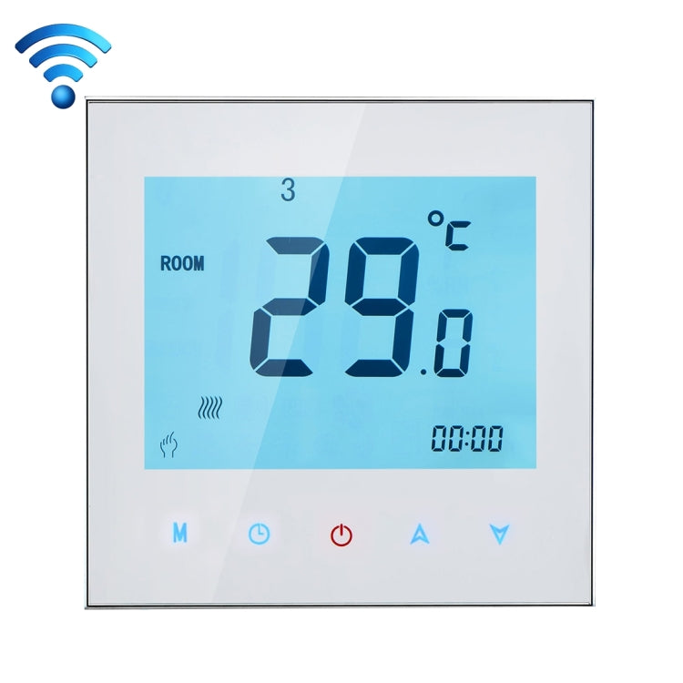 BHT-1000-GB-WIFI 16A Load Electronic Heating Type Touch LCD Digital WiFi Heating Room Thermostat with Sensor, Display Clock / Temperature / Periods / Time / Week / Heat etc.(White) - Indoor Thermometer by PMC TechLife | Online Shopping South Africa | PMC TechLife