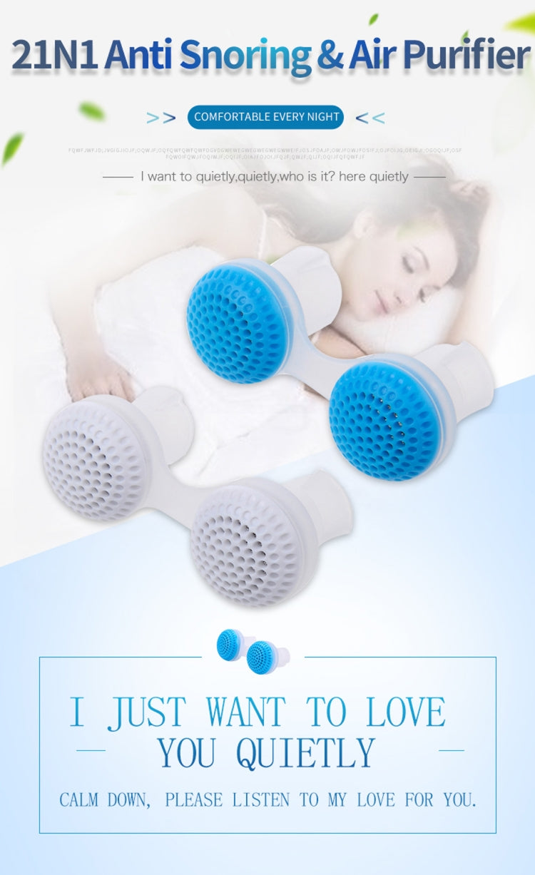 2 PCS 2 in 1 ABS Silicone Anti Snoring Air Purifier(Blue) - free shipping - PMC TechLife - Order now!