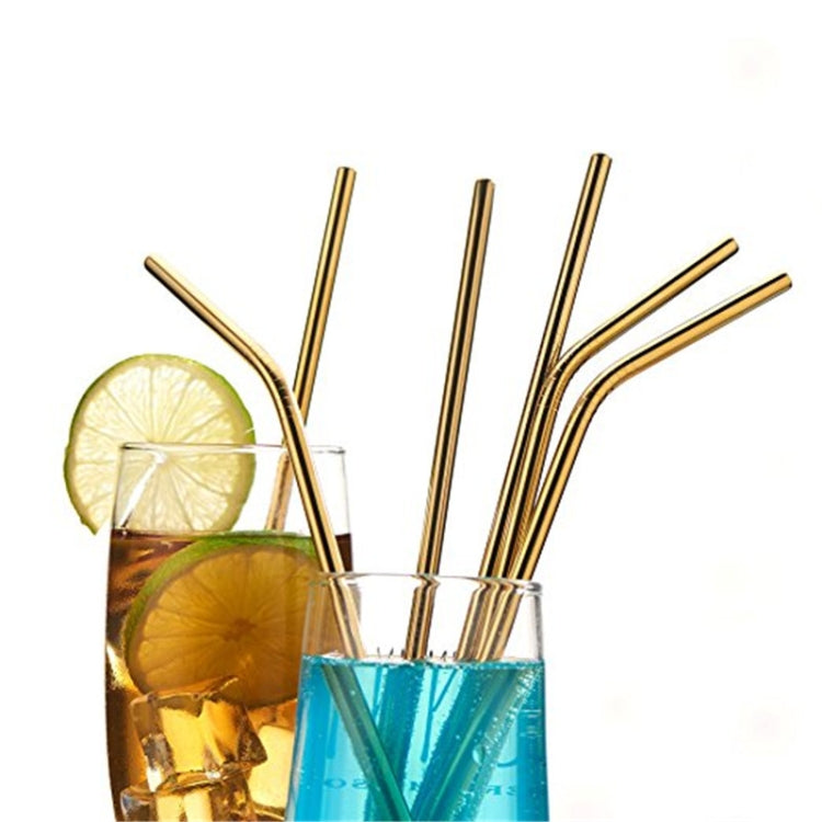 4pcs Reusable Stainless Steel Drinking Straw + Cleaner Brush Set Kit,  215*6mm(Rose Gold) - free shipping - PMC TechLife - Order now!