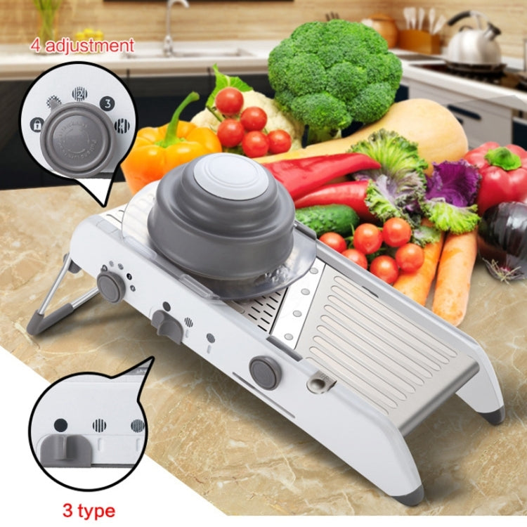 CZ-01 Multifunctional Household Stainless Steel Manual Vegetable Cutting Machine Carrot Potato Grater (Silver) - free shipping - PMC TechLife - Order now!