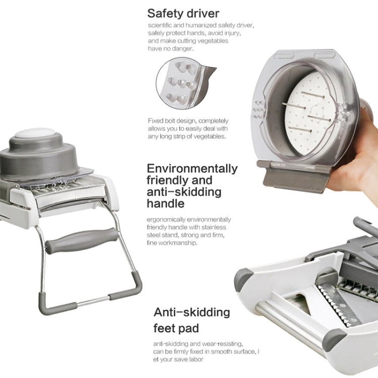 CZ-01 Multifunctional Household Stainless Steel Manual Vegetable Cutting Machine Carrot Potato Grater (Silver) - free shipping - PMC TechLife - Order now!