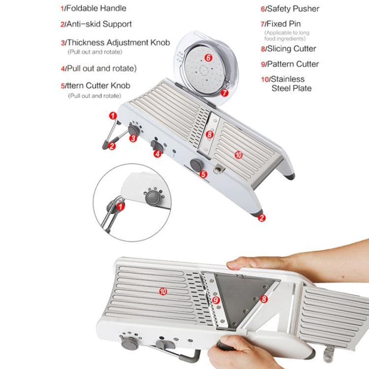 CZ-01 Multifunctional Household Stainless Steel Manual Vegetable Cutting Machine Carrot Potato Grater (Silver) - free shipping - PMC TechLife - Order now!