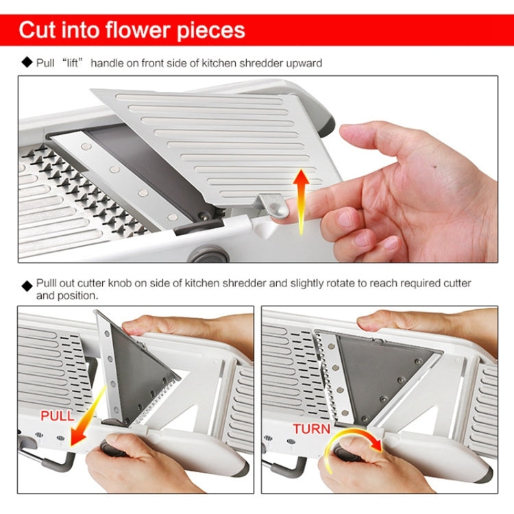 CZ-01 Multifunctional Household Stainless Steel Manual Vegetable Cutting Machine Carrot Potato Grater (Silver) - free shipping - PMC TechLife - Order now!