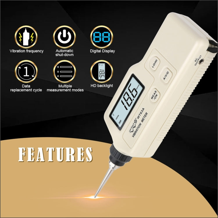 Wintact WT63A Vibration Meter Digital Tester Vibrometer Analyzer Acceleration Velocity(Black Red) - free shipping - PMC TechLife - Order now!