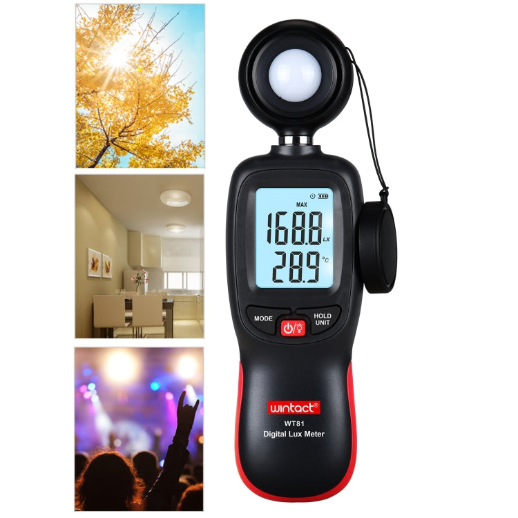 Wintact WT81 Digital Light Lux Meter for Factory / School / House Various Occasion, Range: 0-200,000 Lux (Black) - free shipping - PMC TechLife - Order now!