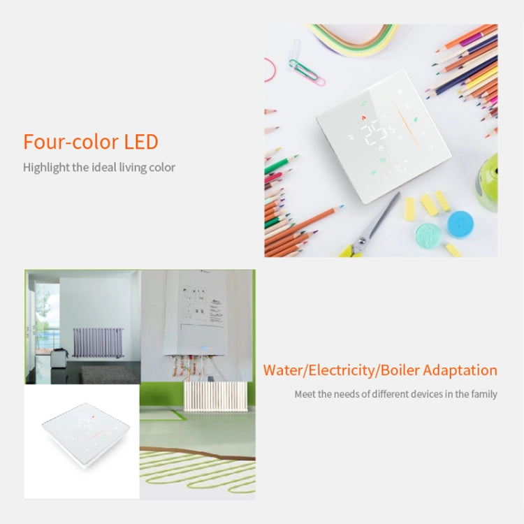 BHT-006GALW 95-240V AC 5A Smart Home Heating Thermostat for EU Box, Control Water Heating with Only Internal Sensor & WiFi Connection(Black) - Thermostat & Thermometer by PMC TechLife | Online Shopping South Africa | PMC TechLife