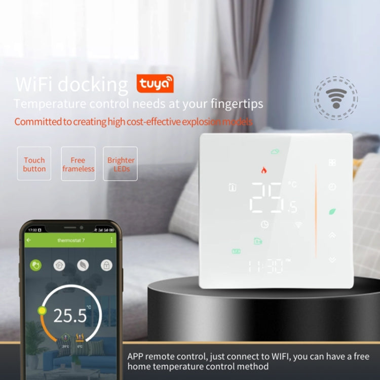 BHT-006GALW 95-240V AC 5A Smart Home Heating Thermostat for EU Box, Control Water Heating with Only Internal Sensor & WiFi Connection (White) - Thermostat & Thermometer by PMC TechLife | Online Shopping South Africa | PMC TechLife