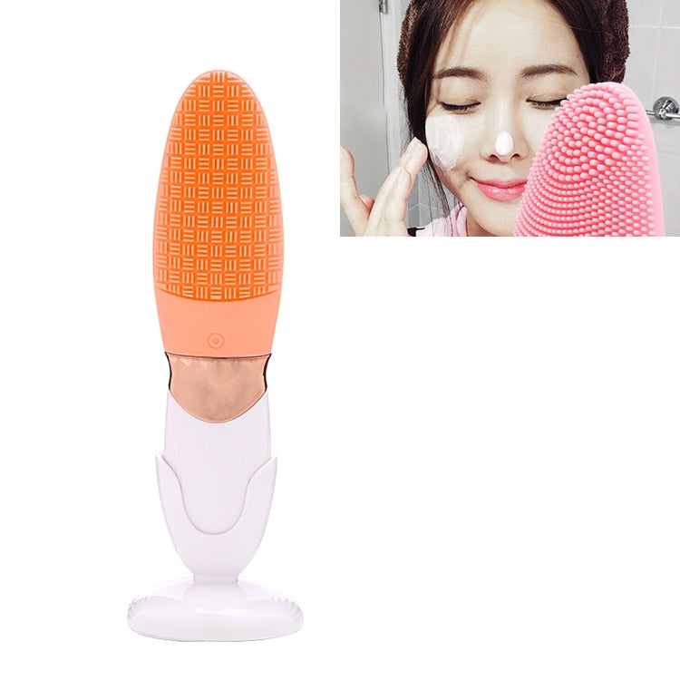 CNaier AE-618 Battery-powered Silicone Acoustic Wave Face Skin Care Electric Facial Cleanser (Orange) - free shipping - PMC TechLife - Order now!