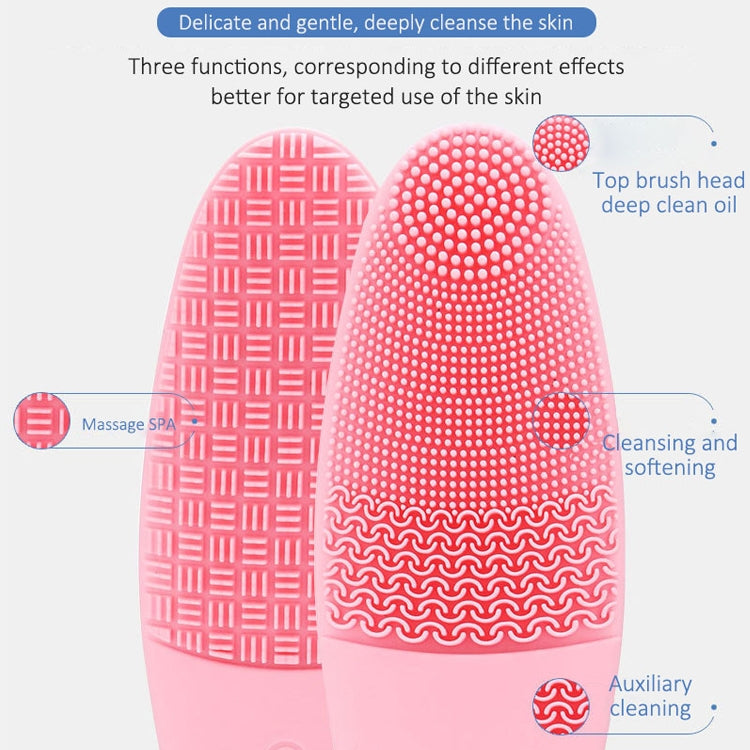 CNaier AE-618 Battery-powered Silicone Acoustic Wave Face Skin Care Electric Facial Cleanser (Pink) - free shipping - PMC TechLife - Order now!