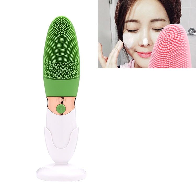 CNaier AE-618 Battery-powered Silicone Acoustic Wave Face Skin Care Electric Facial Cleanser (Green) - free shipping - PMC TechLife - Order now!