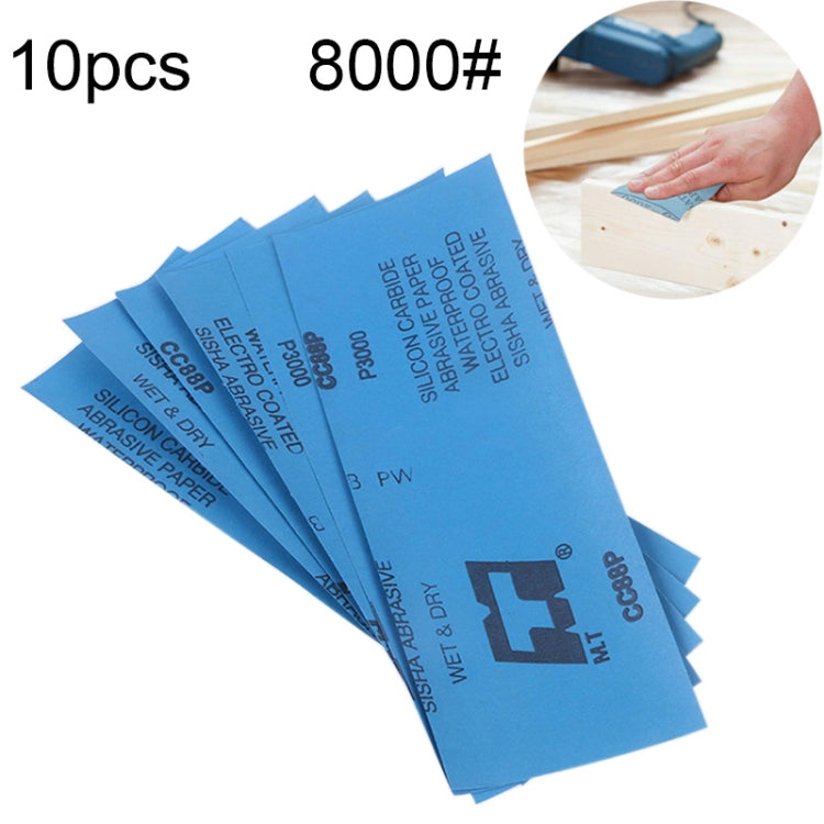 10pcs Grit 8000 Wet And Dry Polishing Grinding Sandpaper���Size: 23 x 9cm (Blue) - free shipping - PMC TechLife - Order now!