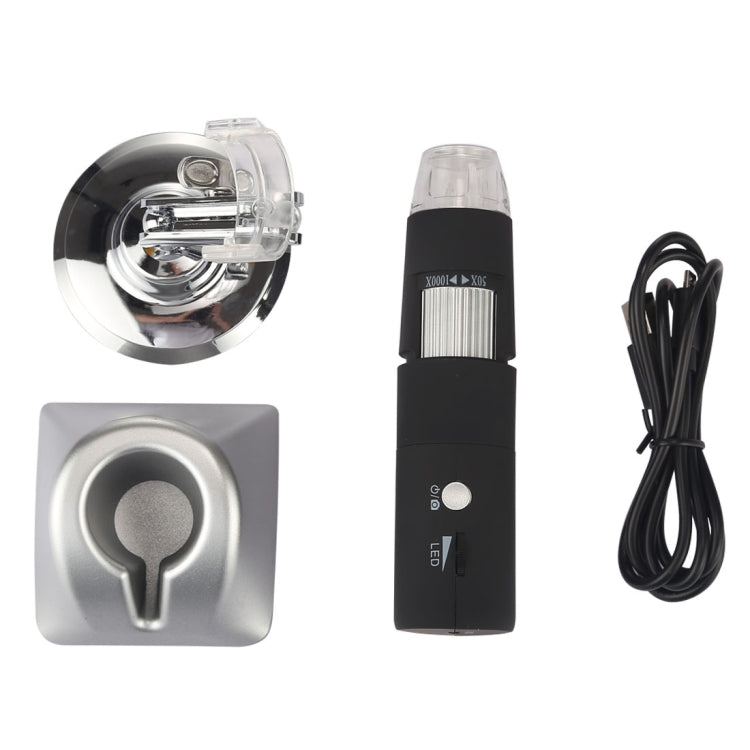 50X~1000X Magnifier HD Image Sensor 1920x1080P USB WiFi Digital Microscope with 8 LED & Professional Stand (Black) - Digital Microscope by PMC TechLife | Online Shopping South Africa | PMC TechLife | Buy Now Pay Later Mobicred