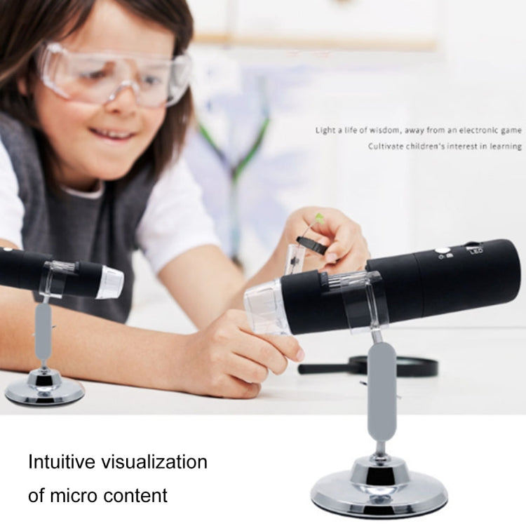50X~1000X Magnifier HD Image Sensor 1920x1080P USB WiFi Digital Microscope with 8 LED & Professional Stand (Black) - Digital Microscope by PMC TechLife | Online Shopping South Africa | PMC TechLife | Buy Now Pay Later Mobicred