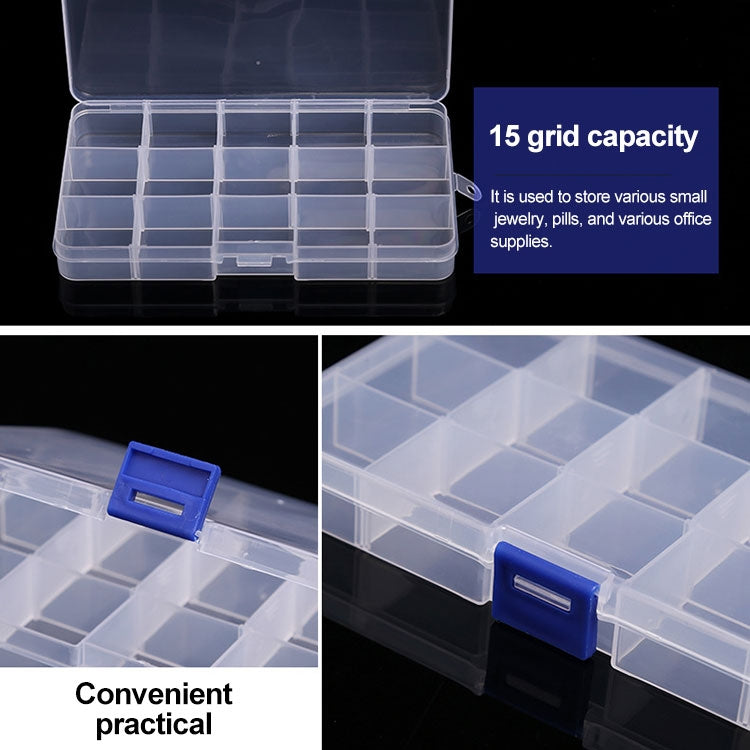 Removable Grid Plastic 15 Slots Box Organizer for Jewelry Earring Fishing Hook Small Accessories(Purple+Blue) - free shipping - PMC TechLife - Order now!