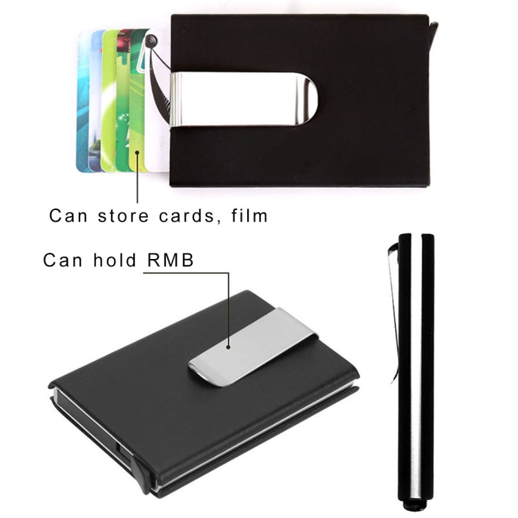Frosted Antimagnetic Solid Color Credit Card Holder Money Clip Wallet, Size: 10*6.6cm(Black) - Antimagnetic RFID Package by PMC TechLife | Online Shopping South Africa | PMC TechLife | Buy Now Pay Later Mobicred