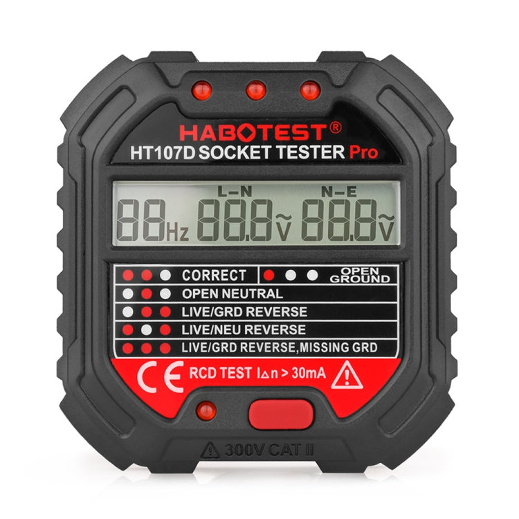 HABOTEST HT107D Multifunctional Digital Display Socket Tester (US Plug) - Current & Voltage Tester by HABOTEST | Online Shopping South Africa | PMC TechLife | Buy Now Pay Later Mobicred