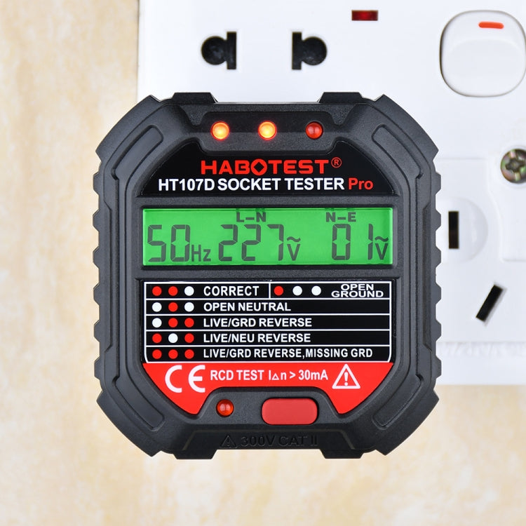 HABOTEST HT107D Multifunctional Digital Display Socket Tester (US Plug) - Current & Voltage Tester by HABOTEST | Online Shopping South Africa | PMC TechLife | Buy Now Pay Later Mobicred