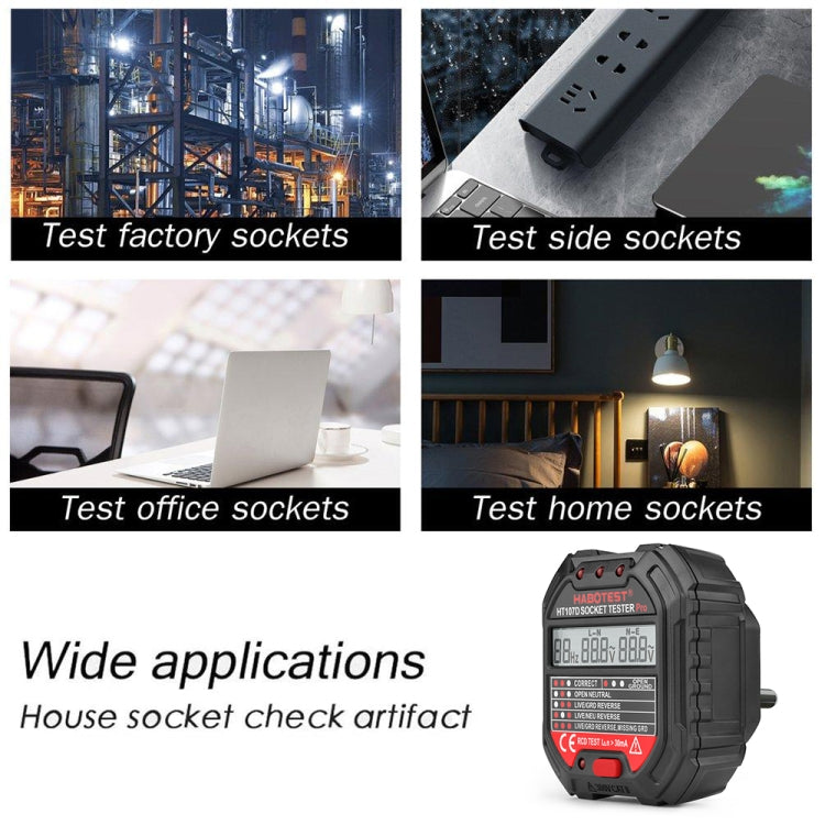 HABOTEST HT107D Multifunctional Digital Display Socket Tester (EU Plug) - Current & Voltage Tester by HABOTEST | Online Shopping South Africa | PMC TechLife | Buy Now Pay Later Mobicred