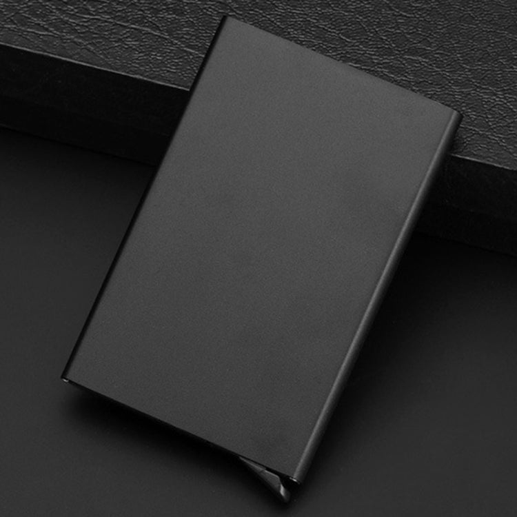 Antimagnetic Stainless Steel PU Business Card Holder Credit Card Case, Size: 10*6.2*0.8cm(Black) - free shipping - PMC TechLife - Order now!