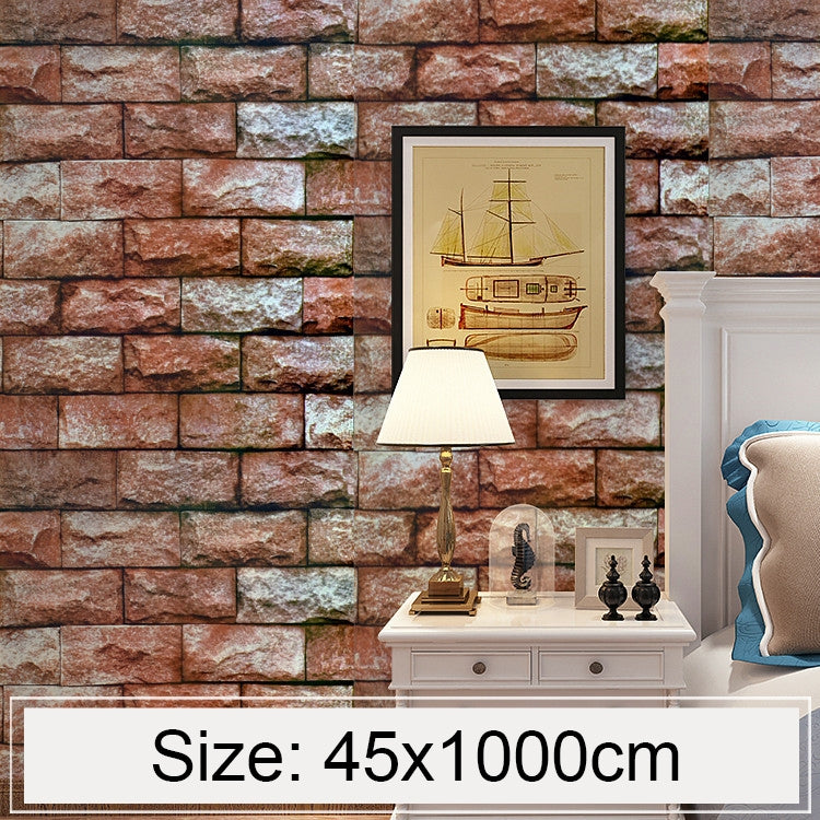 Qi Yunshi Creative 3D Stone Brick Decoration Wallpaper Stickers Bedroom Living Room Wall Waterproof Wallpaper Roll, Size: 45 x 1000cm - free shipping - PMC TechLife - Order now!