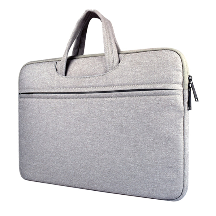 Breathable Wear-resistant Shoulder Handheld Zipper Laptop Bag, For 15.6 inch and Below Macbook, Samsung, Lenovo, Sony, DELL Alienware, CHUWI, ASUS, HP (Grey) - 15.6 - 17 inch by PMC TechLife | Online Shopping South Africa | PMC TechLife