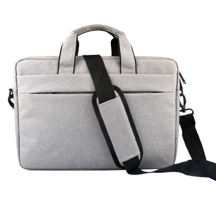 Breathable Wear-resistant Thin and Light Fashion Shoulder Handheld Zipper Laptop Bag with Shoulder Strap, For 15.6 inch and Below Macbook, Samsung, Lenovo, Sony, DELL Alienware, CHUWI, ASUS, HP (Grey) - 15.6 - 17 inch by PMC TechLife | Online Shopping South Africa | PMC TechLife