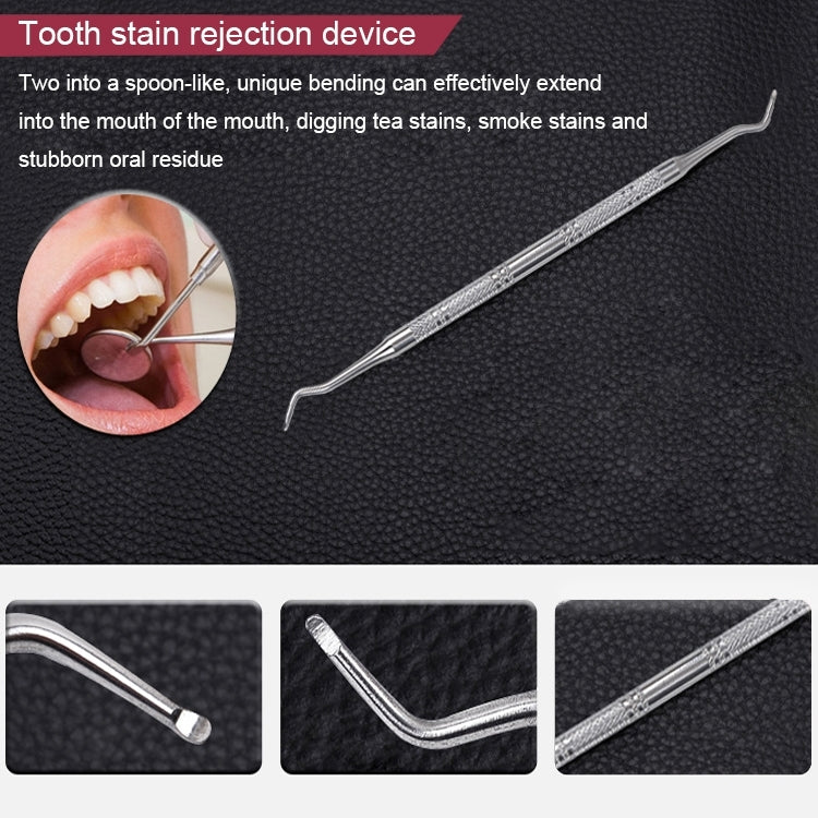 6 in 1 Dental Tool Set (Stainless Steel Probe + Hoe-shaped Dentist + Sickle Dentist + Tooth Stain Rejection Device + Dental Tweezers + Mouth Mirror) - free shipping - PMC TechLife - Order now!