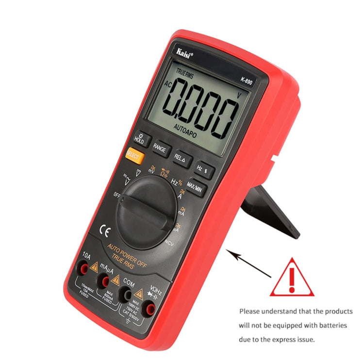 Kaisi K-890 Professional LCD Digital Multimeter Electrical Handheld Digital Multimeter Tester - Current & Voltage Tester by Kaisi | Online Shopping South Africa | PMC TechLife | Buy Now Pay Later Mobicred