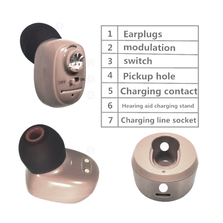 KAIXINWEI VHP-601 DC3.7V In-ear Bluetooth Hearing Aid Sound Amplifier (White) - Hearing Aids by PMC TechLife | Online Shopping South Africa | PMC TechLife