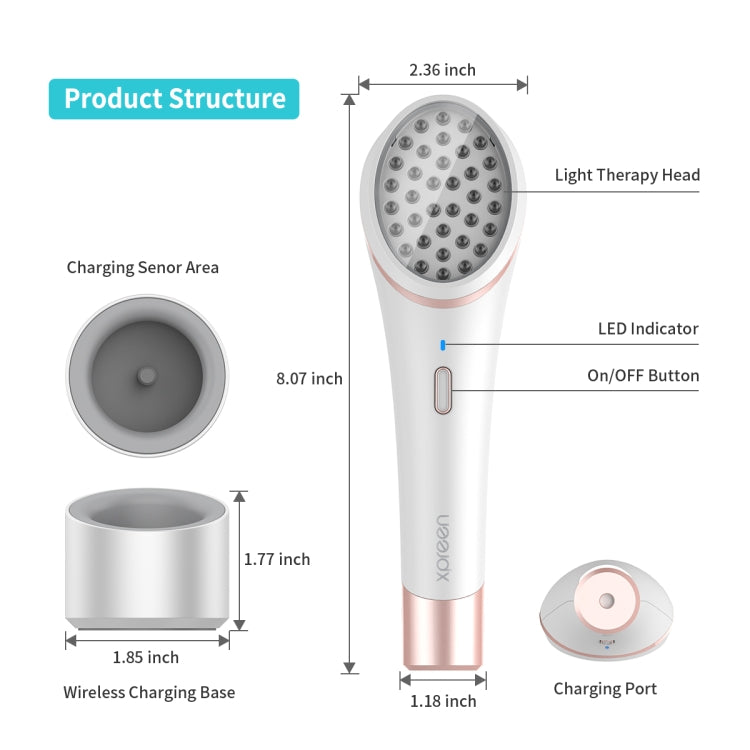 XPREEN XPRE052 Wireless Rechargeable Light Acne Treatment Device Home Acne Clearing Eraser with Blue Light and Red Light(White) - free shipping - PMC TechLife - Order now!