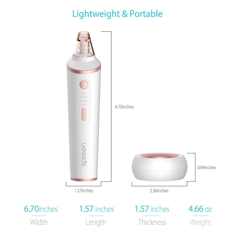 XPREEN XPRE037 Wireless Charging  Multi-function Blackhead Extractor Pore Cleanser with Four Probes & LED Lighting Function(White) - free shipping - PMC TechLife - Order now!