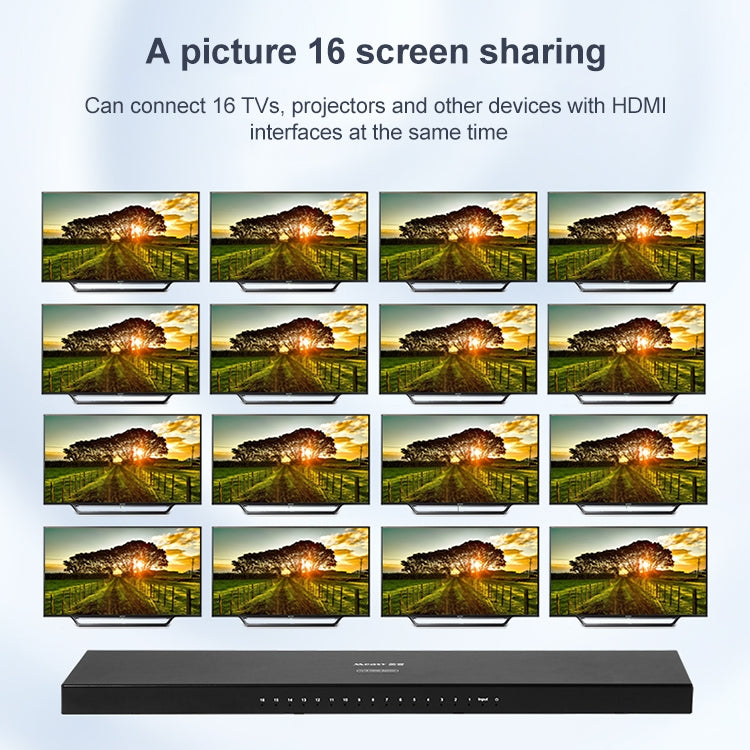 Measy SPH116 1 to 16 4K HDMI 1080P Simultaneous Display Splitter(UK Plug) - free shipping - PMC TechLife - Order now!