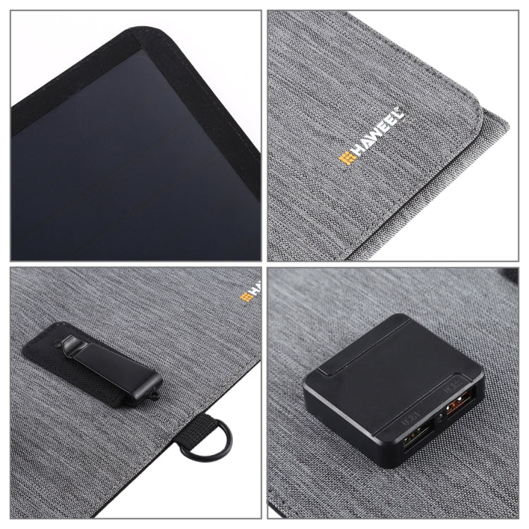 HAWEEL 21W Ultrathin 3-Fold Foldable 5V / 3A Solar Panel Charger with Dual USB Ports, Support QC3.0 and AFC(Black) - free shipping - PMC TechLife - Order now!