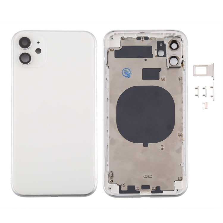 Back Housing Cover with SIM Card Tray & Side keys & Camera Lens for iPhone 11(White) - Back Cover by PMC TechLife | Online Shopping South Africa | PMC TechLife