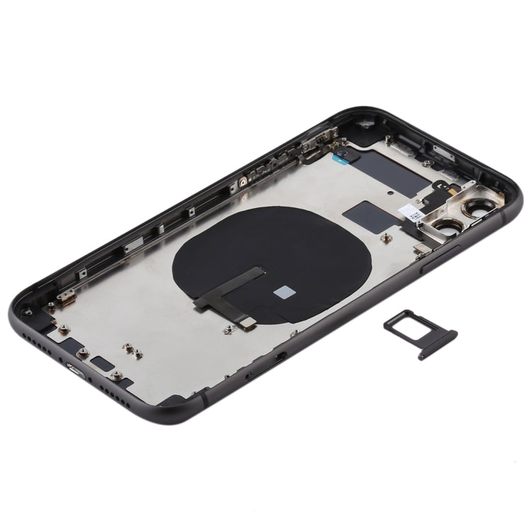 Battery Back Cover (with Side Keys & Card Tray & Power + Volume Flex Cable & Wireless Charging Module) for iPhone 11(Black) - Back Cover by PMC TechLife | Online Shopping South Africa | PMC TechLife