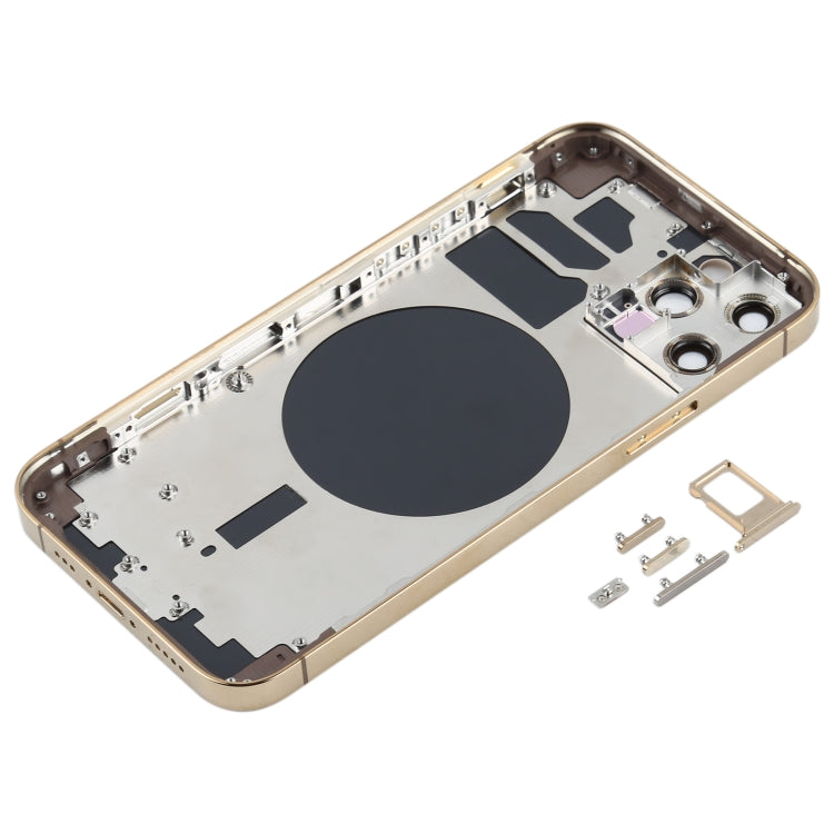Back Housing Cover with SIM Card Tray & Side  Keys & Camera Lens for iPhone 12 Pro(Gold) - Back Cover by PMC TechLife | Online Shopping South Africa | PMC TechLife