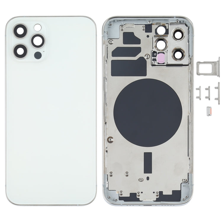 Back Housing Cover with SIM Card Tray & Side  Keys & Camera Lens for iPhone 12 Pro(White) - Back Cover by PMC TechLife | Online Shopping South Africa | PMC TechLife | Buy Now Pay Later Mobicred